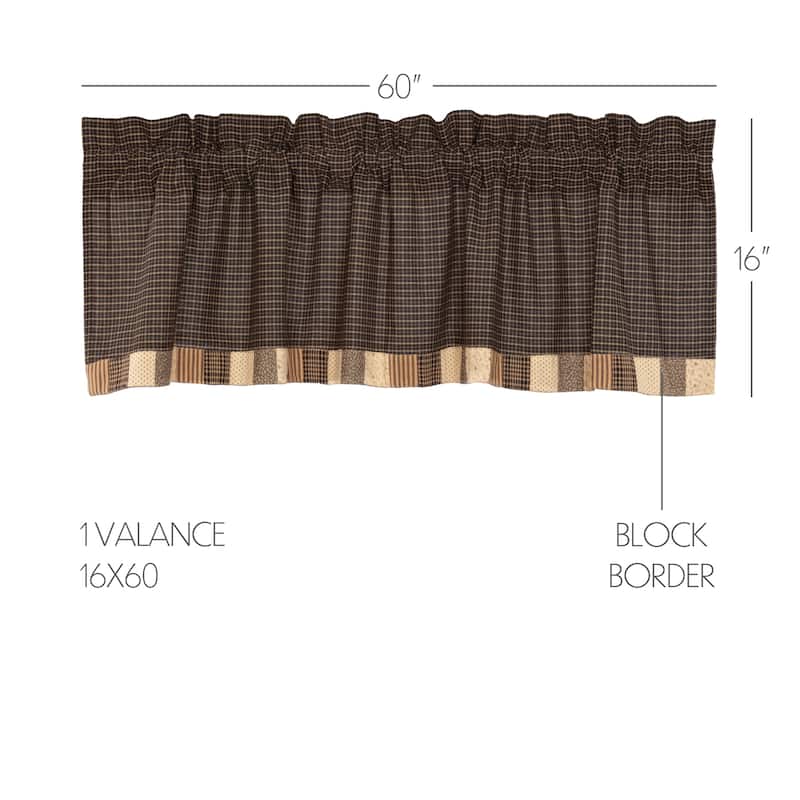 Burlap with Stencil Stars Short Prairie Panel Set - Prairie Panel 63x36 - Natural/Country Black