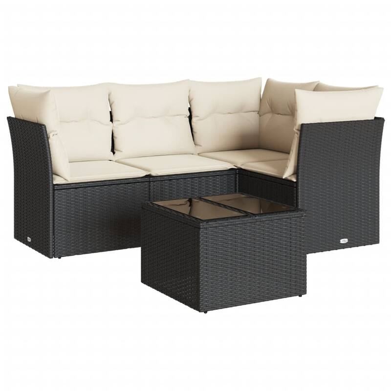 vidaXL Garden Sofa Set Black - 48.8 x 70.5 x 27.2