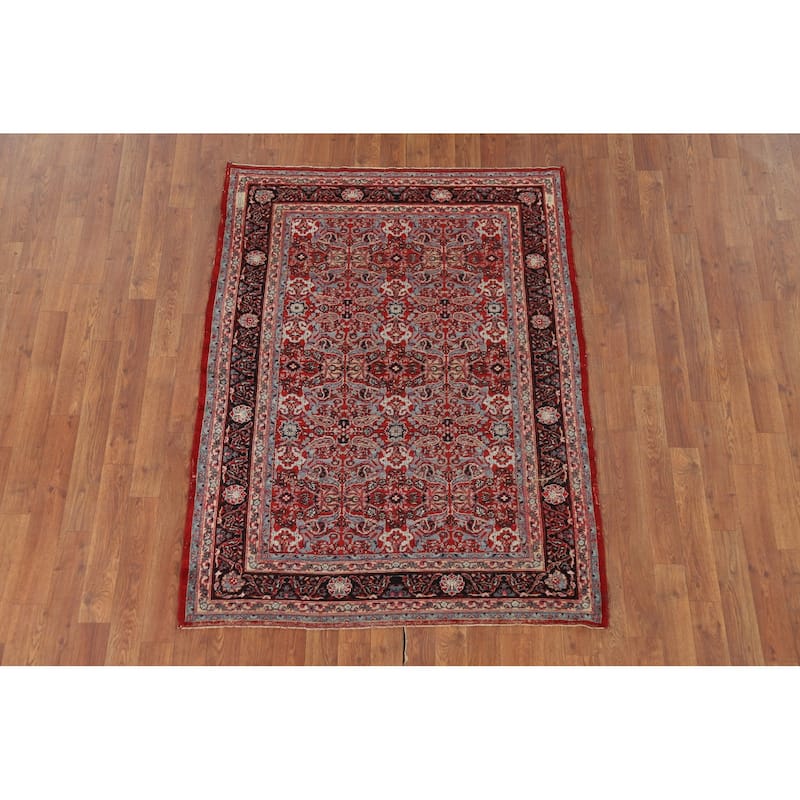 Vegetable Dye Senneh Accent Rug Handmade Wool Carpet - 3'4" x 5'0"
