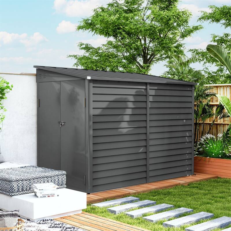 Outdoor Garden Shed With Double Doors Steel Frame And Ventilation