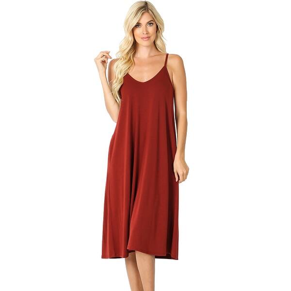 Shop Jed Women S Adjustable Strap Flowy Knee Length Tank Dress