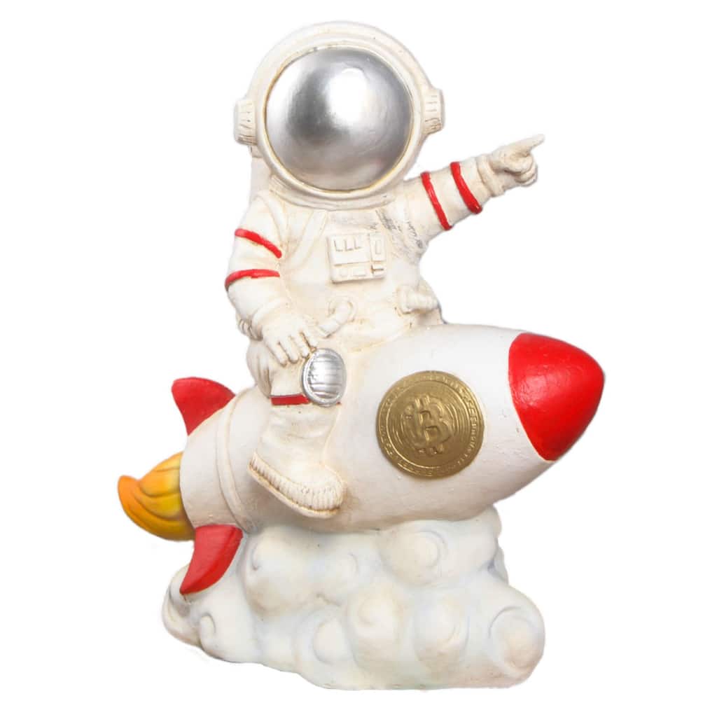 10.5" Astronaut Sitting on a Rocket Outdoor Garden Statue