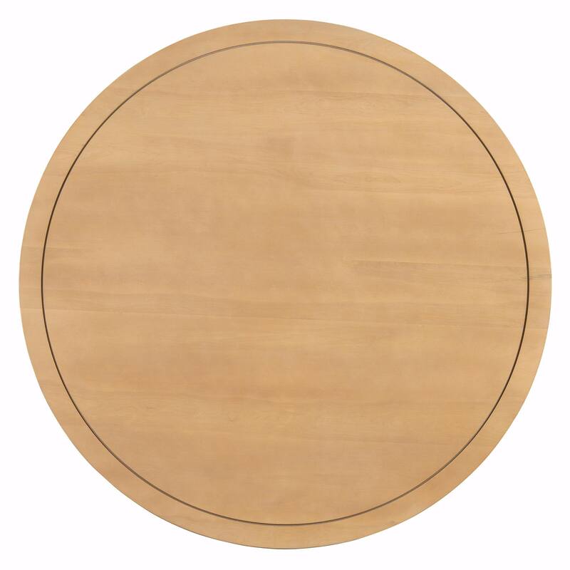 5-Piece Round Dining Table Set for 4 - Minimalist Farmhouse Design with 4 Solid Wood Upholstered Chairs