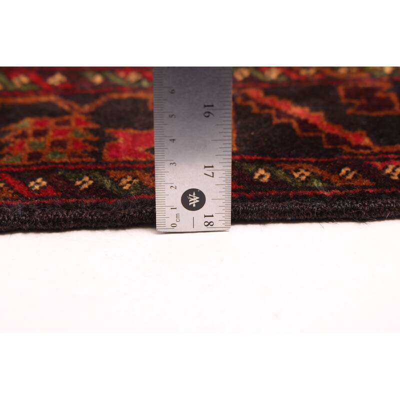 ECARPETGALLERY Hand-knotted Teimani Black, Red Wool Rug - 3'7 x 6'4