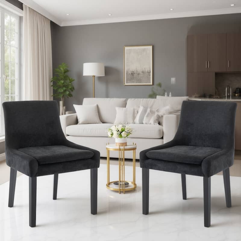 RENEWLINE Mid-Century Modern Corduroy Upholstered Dining Chairs with Solid Wood Legs,Set of 2/4/6