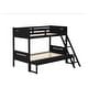preview thumbnail 13 of 72, Littleton Transitional Wood Bunk Bed with Slatted Mattress Twin Over Full - Black
