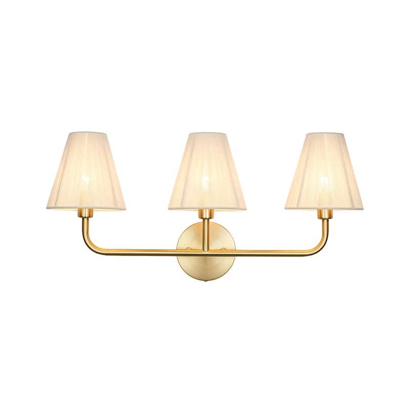 3-Light Woven Ivory String Shade Vanity Wall Lamp 23.6 in