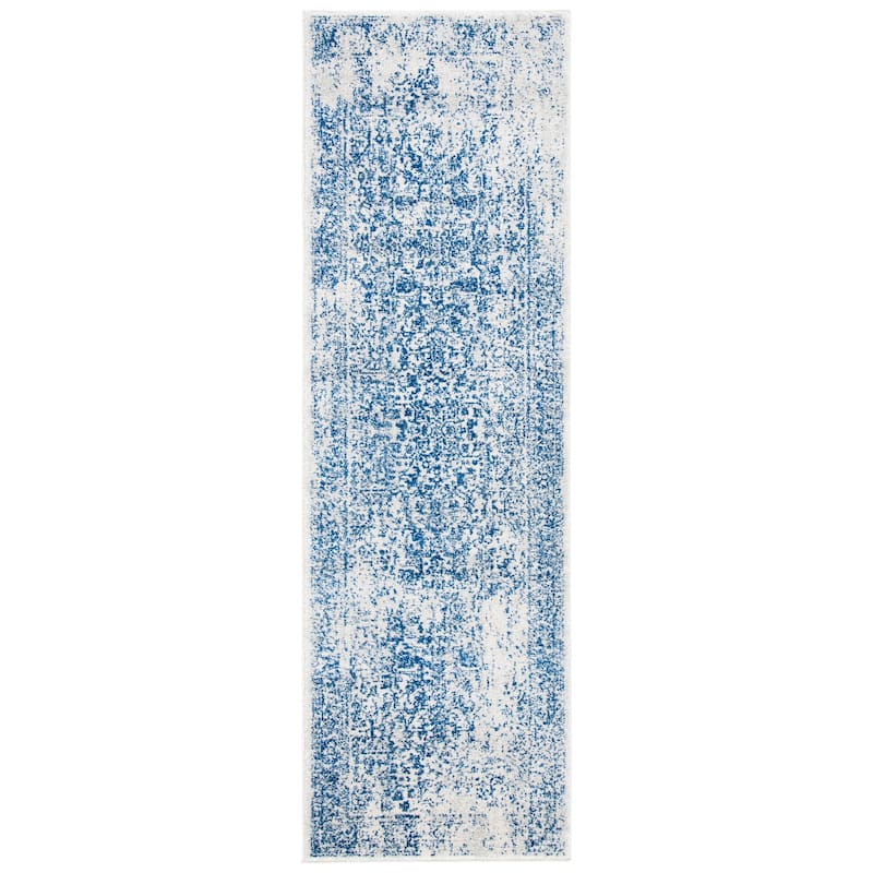 SAFAVIEH Evoke Pety Vintage Distressed Rug - 2'2" x 7' Runner - Ivory/Navy