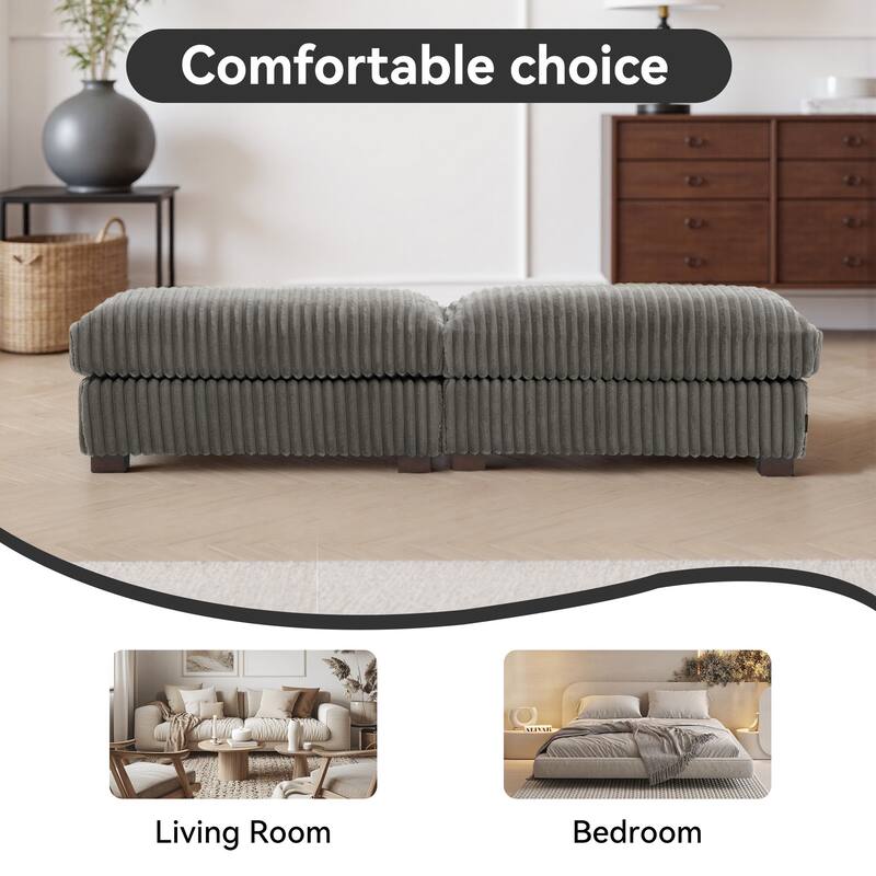 Fauxfur Ottoman Bench