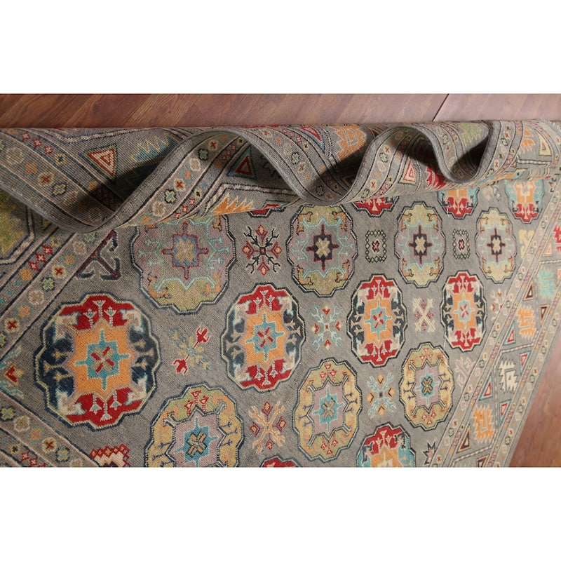 All-Over Kazak Area Rug Hand-Knotted Wool Carpet - 6'9" x 9'8"