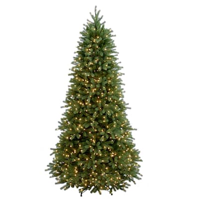 National Tree Company 7.5 ft. Feel-Real Jersey Fraser Slim Hinged Tree with 800 Clear Lights - 7.5 Foot