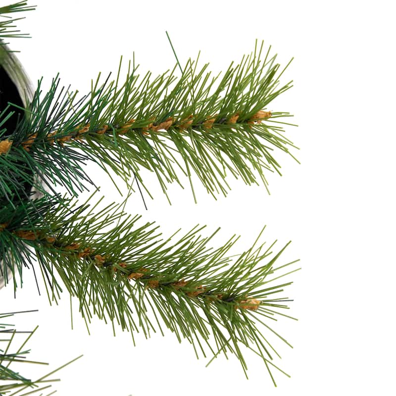 Slim Pine Artificial Christmas Tree in Birch Wood Pot - 36" - Unlit