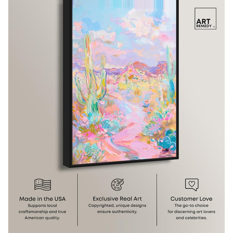 Pink and Teal Landscape Canvas by Art Remedy