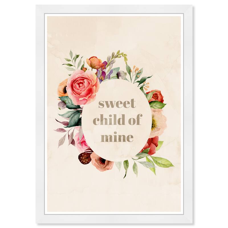 Wynwood Studio Prints Fashion and Glam Sweet Child Of Mine Brown and Tan Shabby Chic Wall Art Canvas Print
