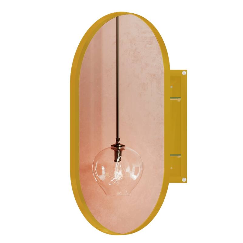 Wall Mount Metal Framed Medicine Cabinet with Storage