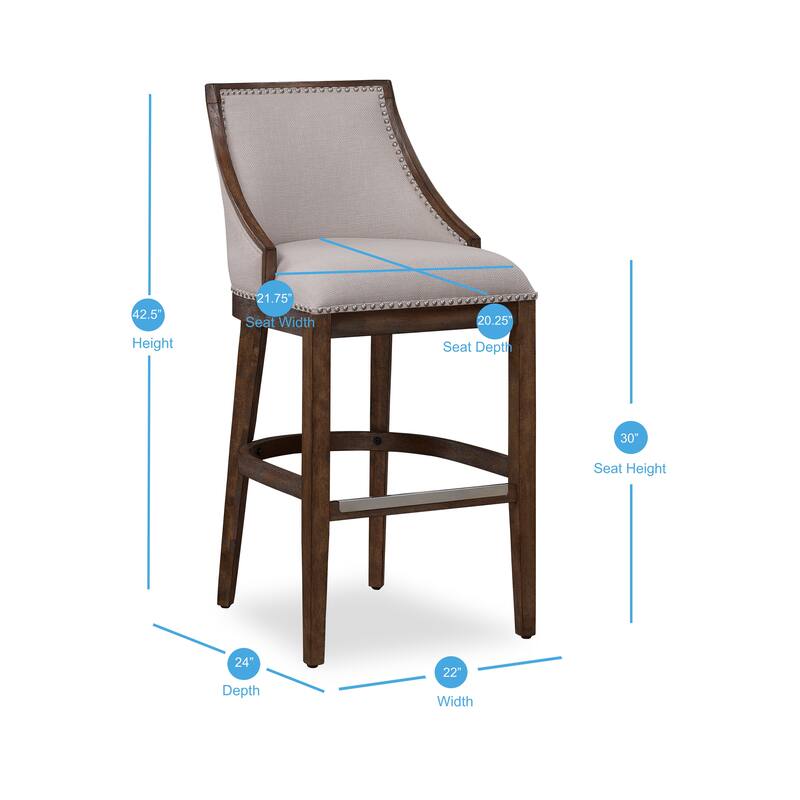 Glenview Beige Stationary Bar Stool