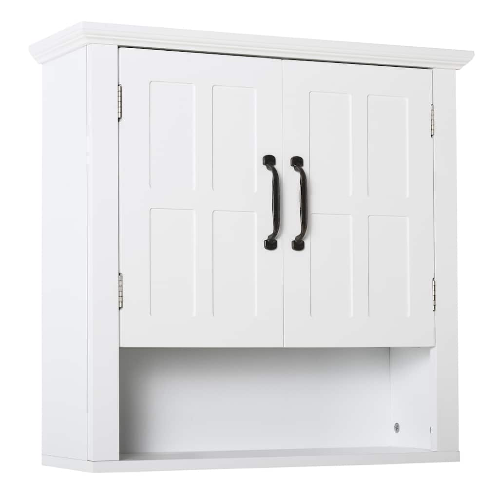 3-Tier Wall Mounted Bathroom Cabinet, Adjustable Shelf Storage for Over the Toilet with 2 Doors,Bathroom Storage Unit