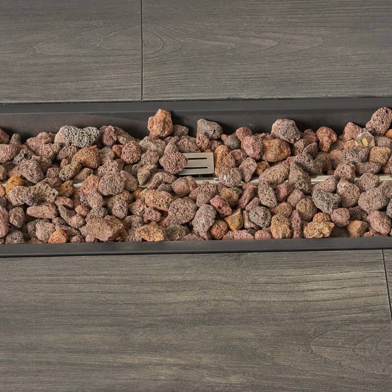 56 in. W x 26 in. D x 19 in. H Rectangle Metal Propane Burning Outdoor Fire Pit