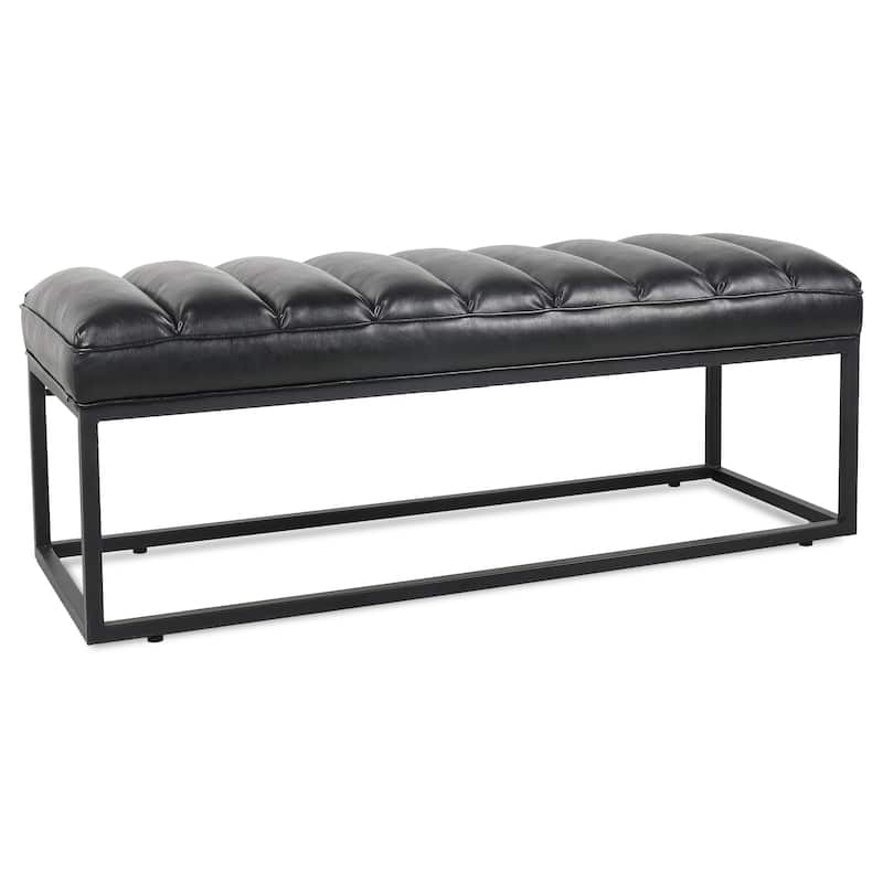 Tala Modern Upholstered Bench with Metal Base by GDFStudio