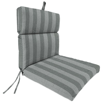 22" x 44" Grey Stripe Outdoor Chair Cushion with Ties and Loop - 44'' L x 22'' W x 4'' H