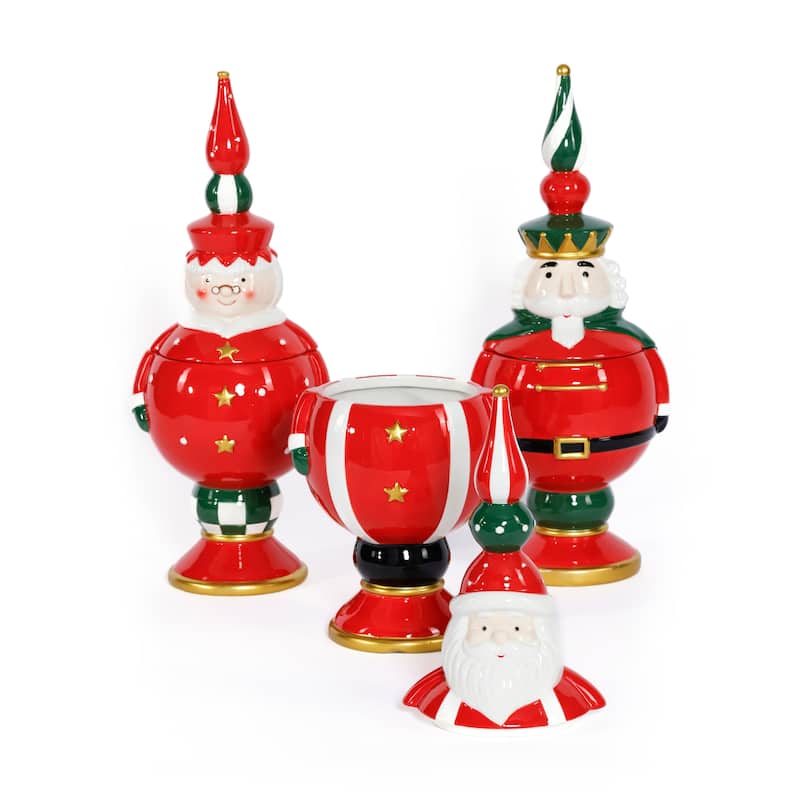 Hand-Painted Ceramic Cookie Jar, Set of 3 Assorted Styles