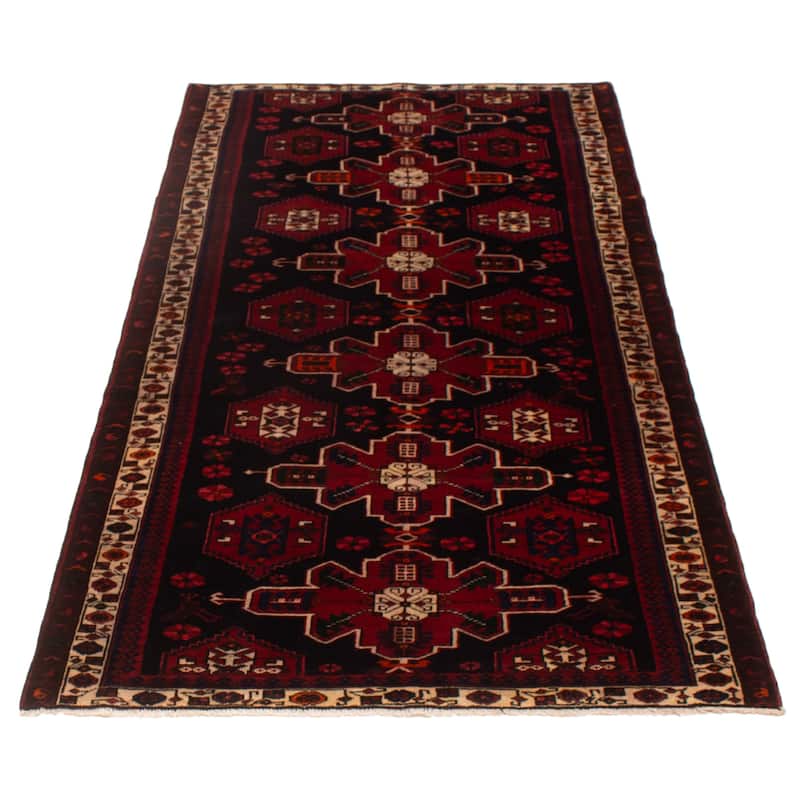 ECARPETGALLERY Hand-knotted Konya Anatolian Navy, Red Wool Rug - 4'11 x 9'6