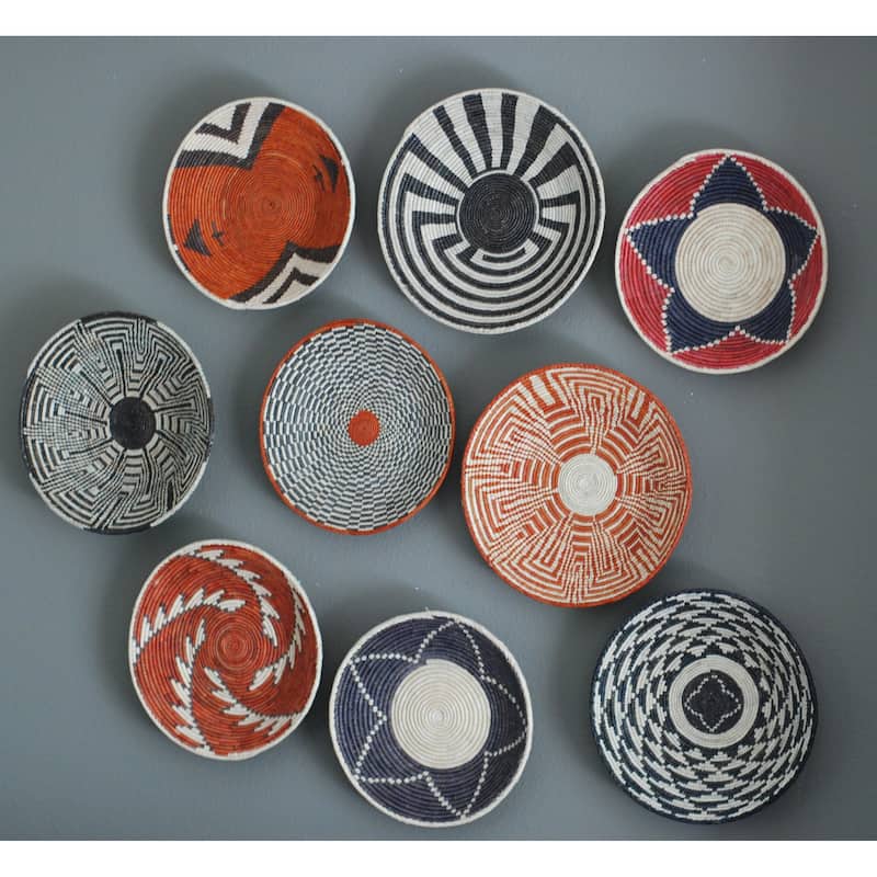 Hand Woven Palm Wall Decor Basket