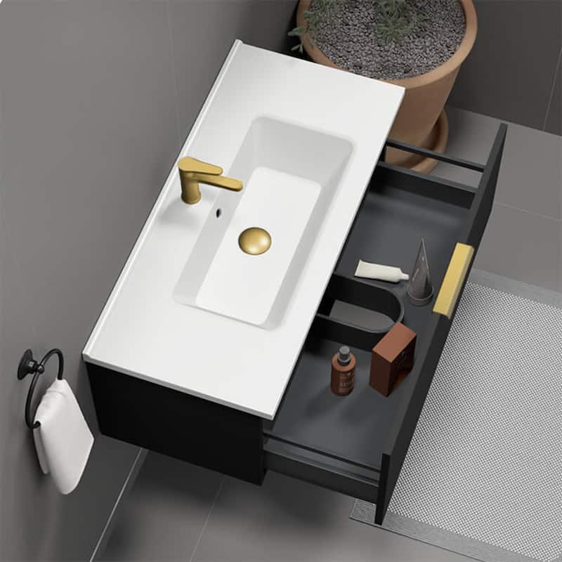 Nameeks Bodrum-3918-W Bodrum 40" Wall Mounted Single Basin Vanity Set