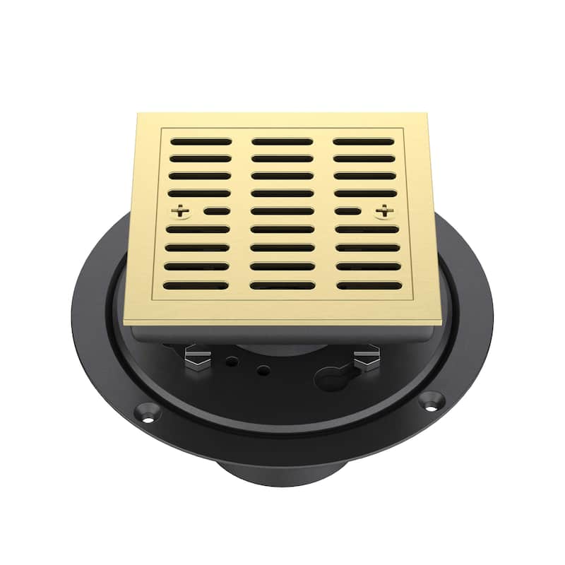 4-inch Tile-In Shower Drain - Brushed Gold