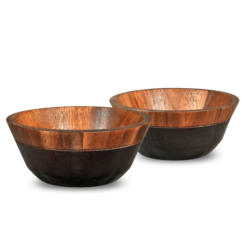 Noritake Kona Wood Set of 2 Small Bowls, 7", 20 OZ.