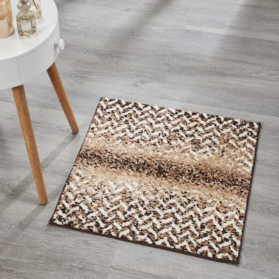 Better Trends 100% Micro Polyester Knitted Bathroom Rugs - Casablanca Collection with Chevron Pattern, Machine Washable Bath Mat
