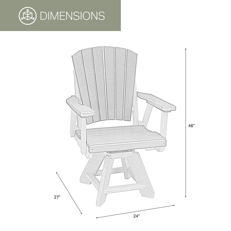 American Furniture Classics Single Dining Height Swivel Arm Chair, Made in the USA