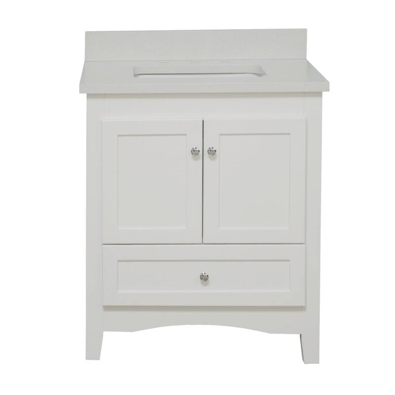 KitchenBathCollection Abbey 30" Bathroom Vanity with Quartz Top