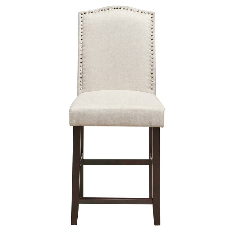 Gymax Set of 2 Fabric Barstools Nail Head Trim Counter Height Dining - See Details
