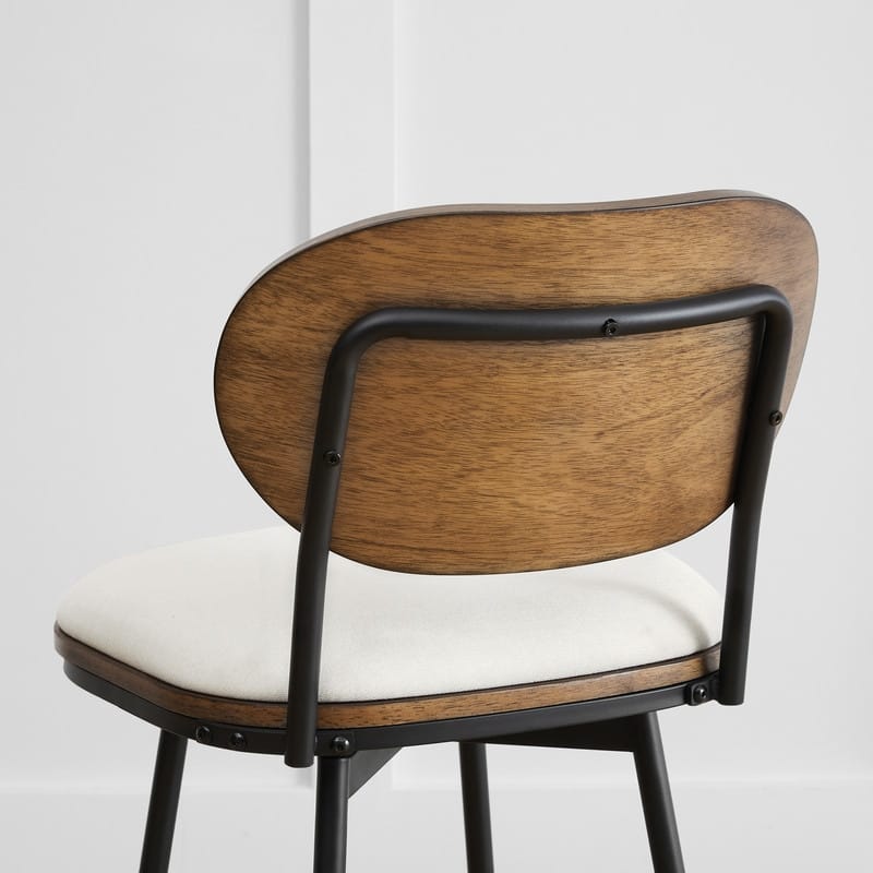 Spruce & Spring Megan Swivel Counter Bar Stool with Metal Legs