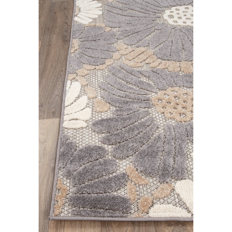World Rug Gallery Palermo Modern Floral Indoor/Outdoor Area Rug