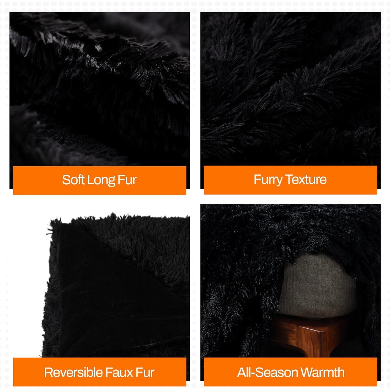 Cheer Collection Reversible Faux Fur Accent Throw Blanket-image