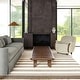 preview thumbnail 1 of 3, Sage Striped Wool-Blend Area Rug 5' x 8' - Beige