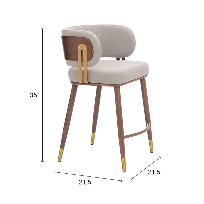 Brew Counter Stool Beige & Walnut