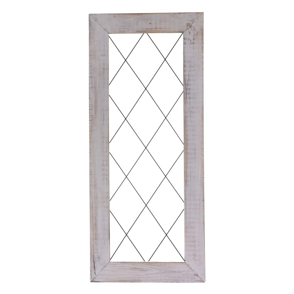 42" White and Brown Rectangular Farmhouse Frame