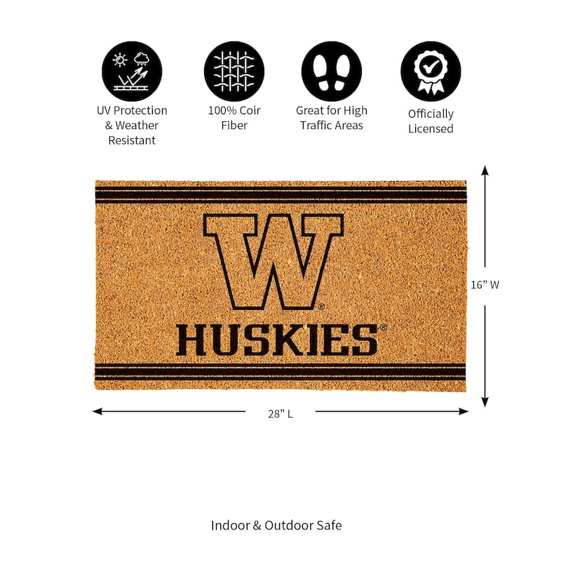 University of Washington Monochrome Indoor/Outdoor Coir Door Mat