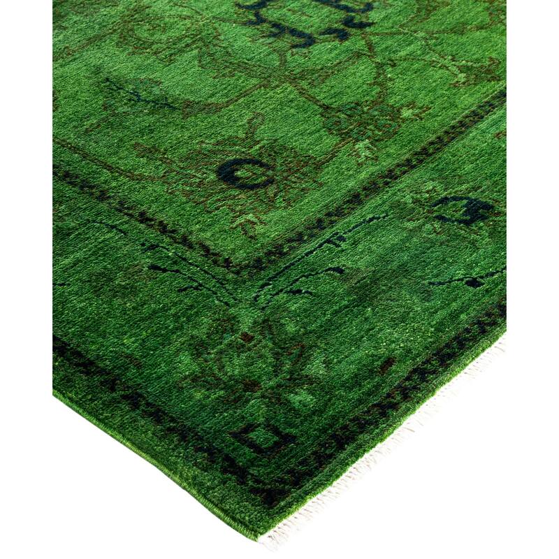 Overdyed One-of-a-Kind Hand-Knotted Area Rug - Green - 4' 9" x 6' 7"