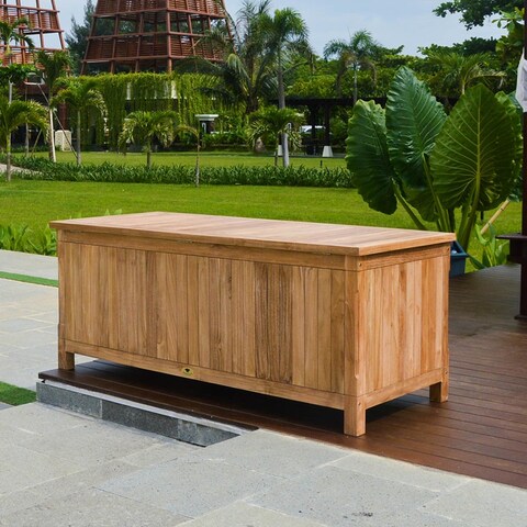 Posh Pollen Laurel Teak Outdoor Storage Bench