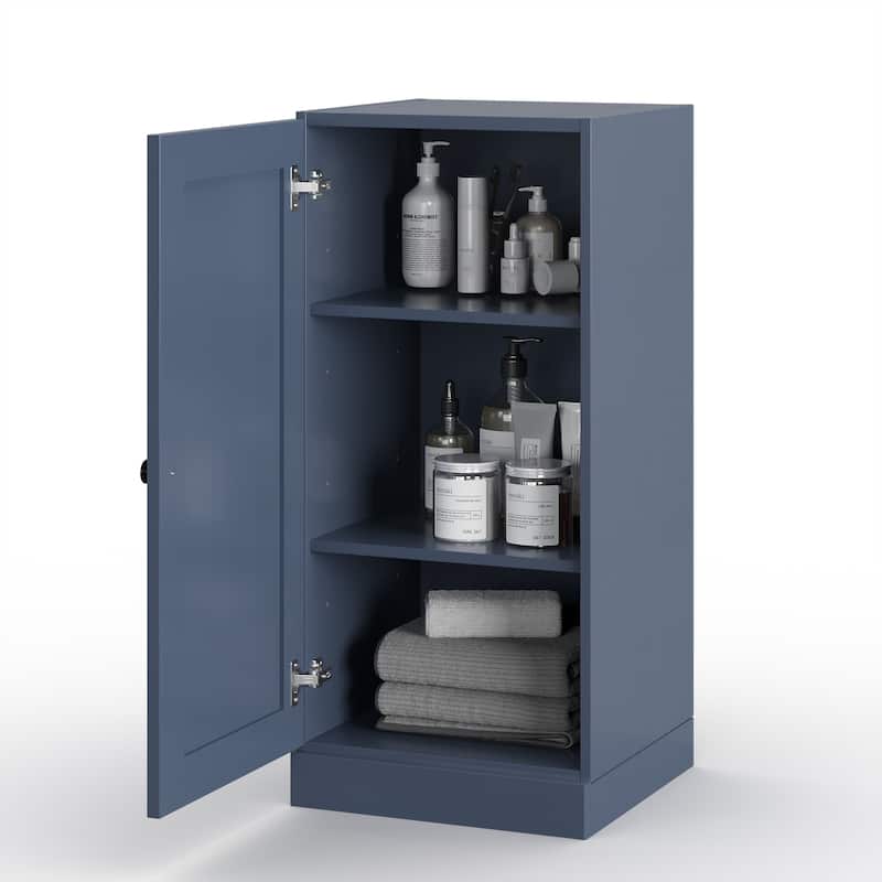 Palace Imports 100% Solid Wood 16.5" Bathroom Storage Cabinet with Shaker Door and Adjustable Shelves - Antique Blue