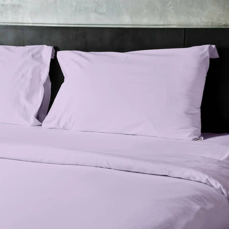 4 Pieces Bamboo Fiber Blend Bed Sheet Set, Deep Pockets - Lilac - Full