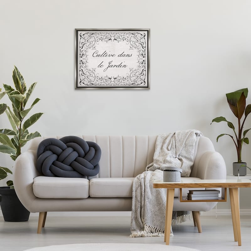 Stupell Vintage Cultivate In Garden Framed Floater Canvas Wall Art Design By Lil' Rue
