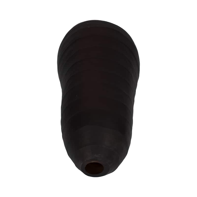 Sagebrook Home Glass Smokey Brown Cylinder Ridged Vase