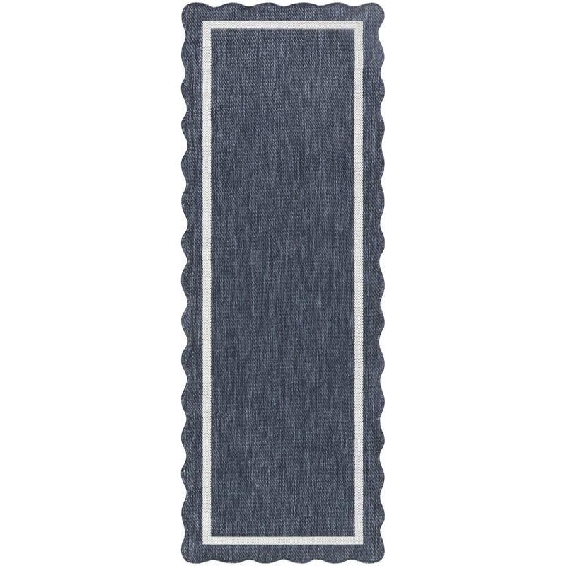 Livabliss Miami Beach Traditional Indoor / Outdoor Area Rug - Dark Blue - 2'7" x 7'3"