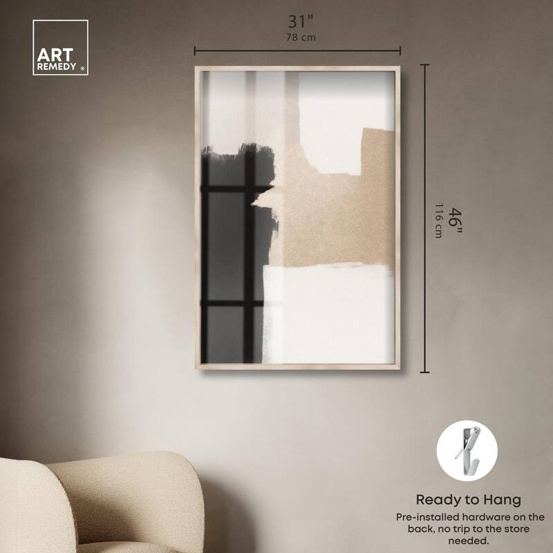 Beige and Black I Shadowbox by Art Remedy