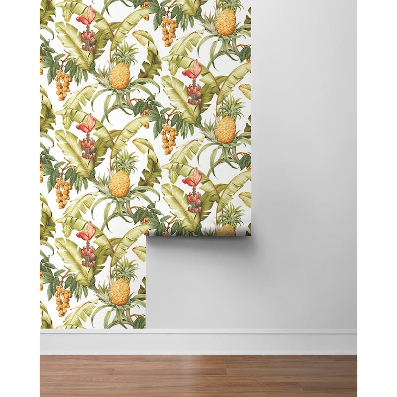 NextWall Pineapple Floral Peel and Stick Wallpaper